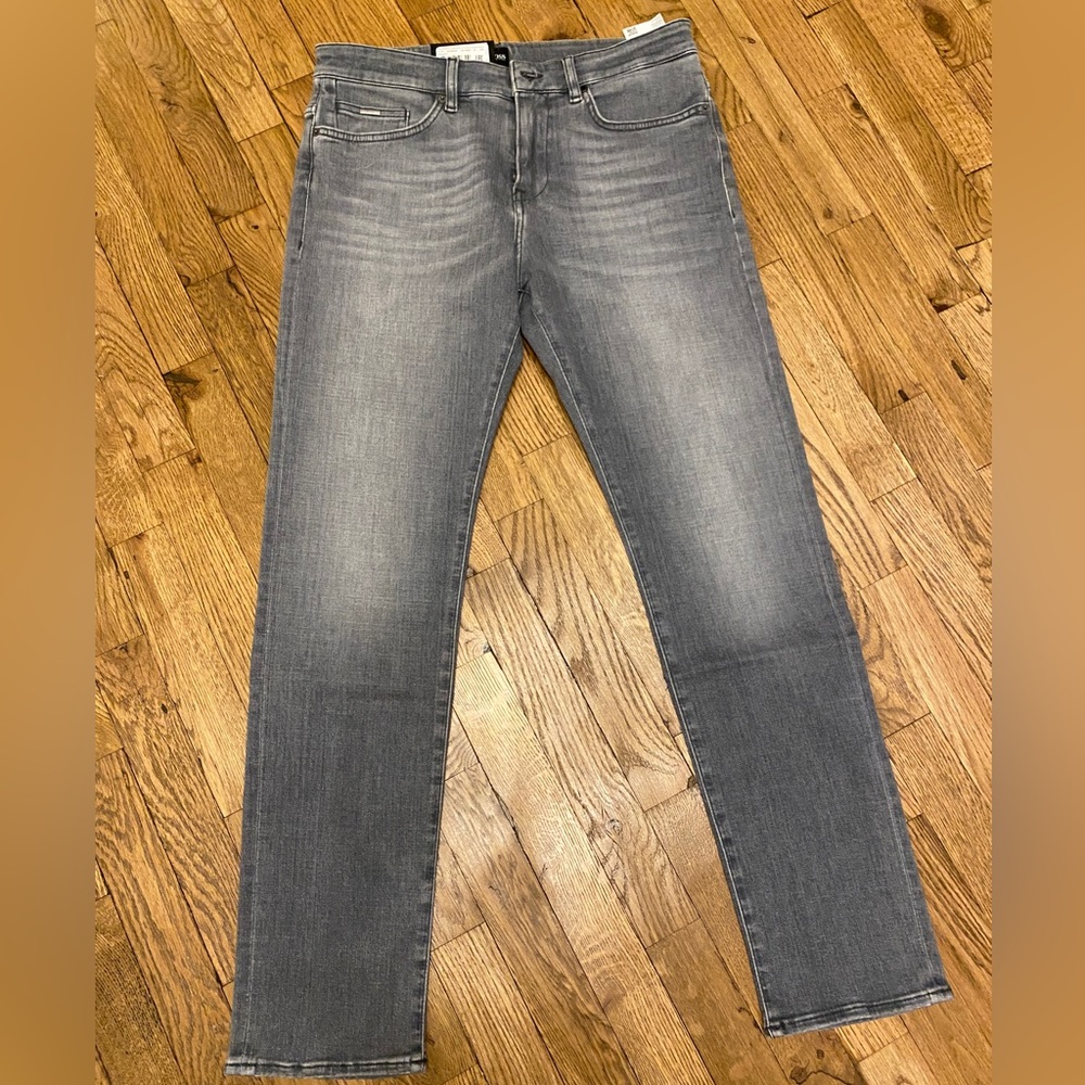 Boss, Hugo Boss slim fit grey denim jeans.